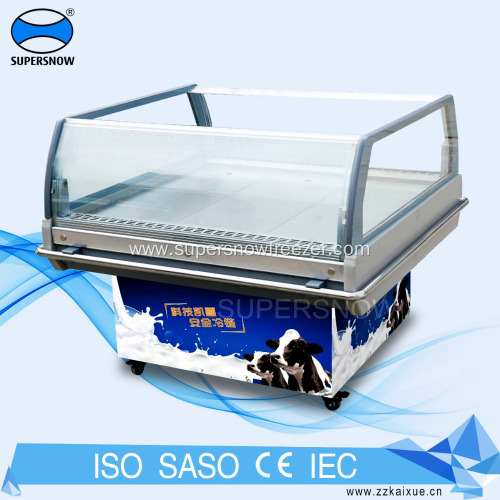 Portable Mini Freezer Glass Door On Wheels